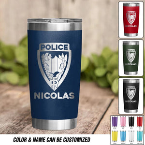 Personalized French Police With Name Laser Tumbler Printed QTDT1212