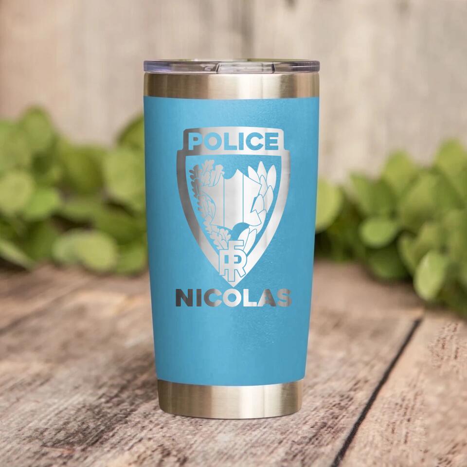 Personalized French Police With Name Laser Tumbler Printed QTDT1212