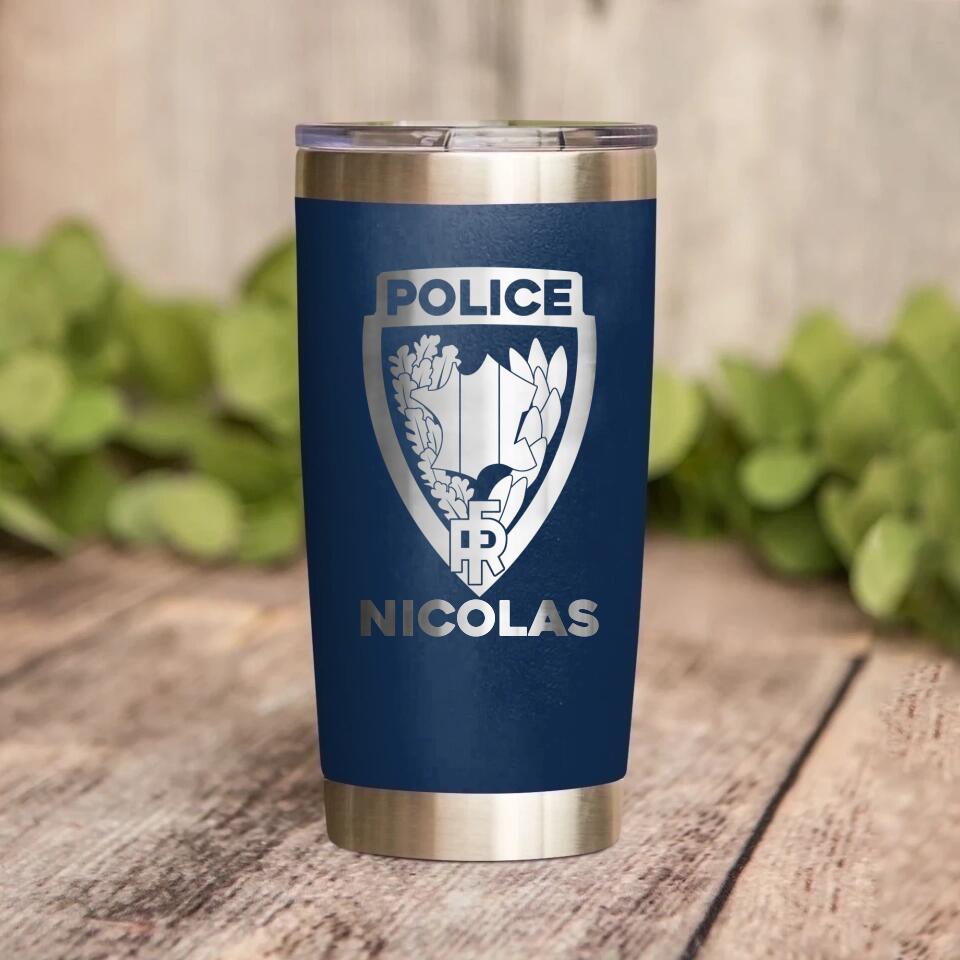 Personalized French Police With Name Laser Tumbler Printed QTDT1212