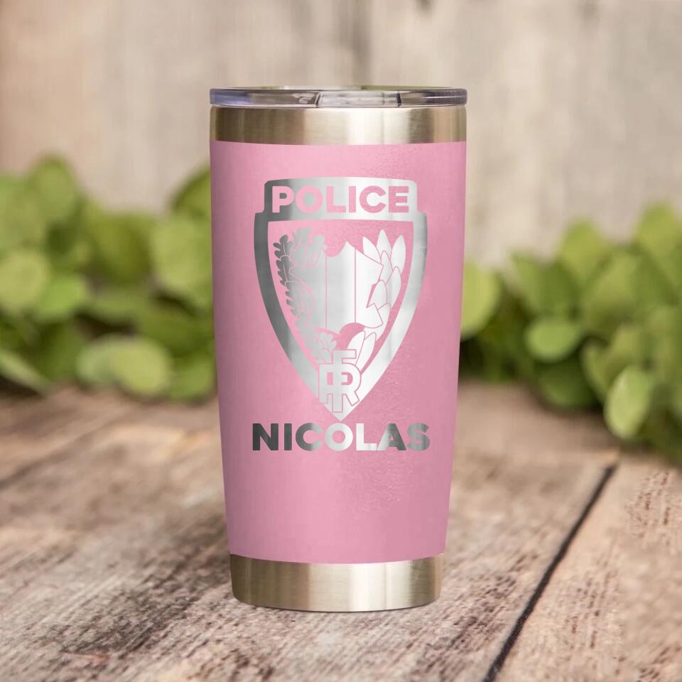 Personalized French Police With Name Laser Tumbler Printed QTDT1212