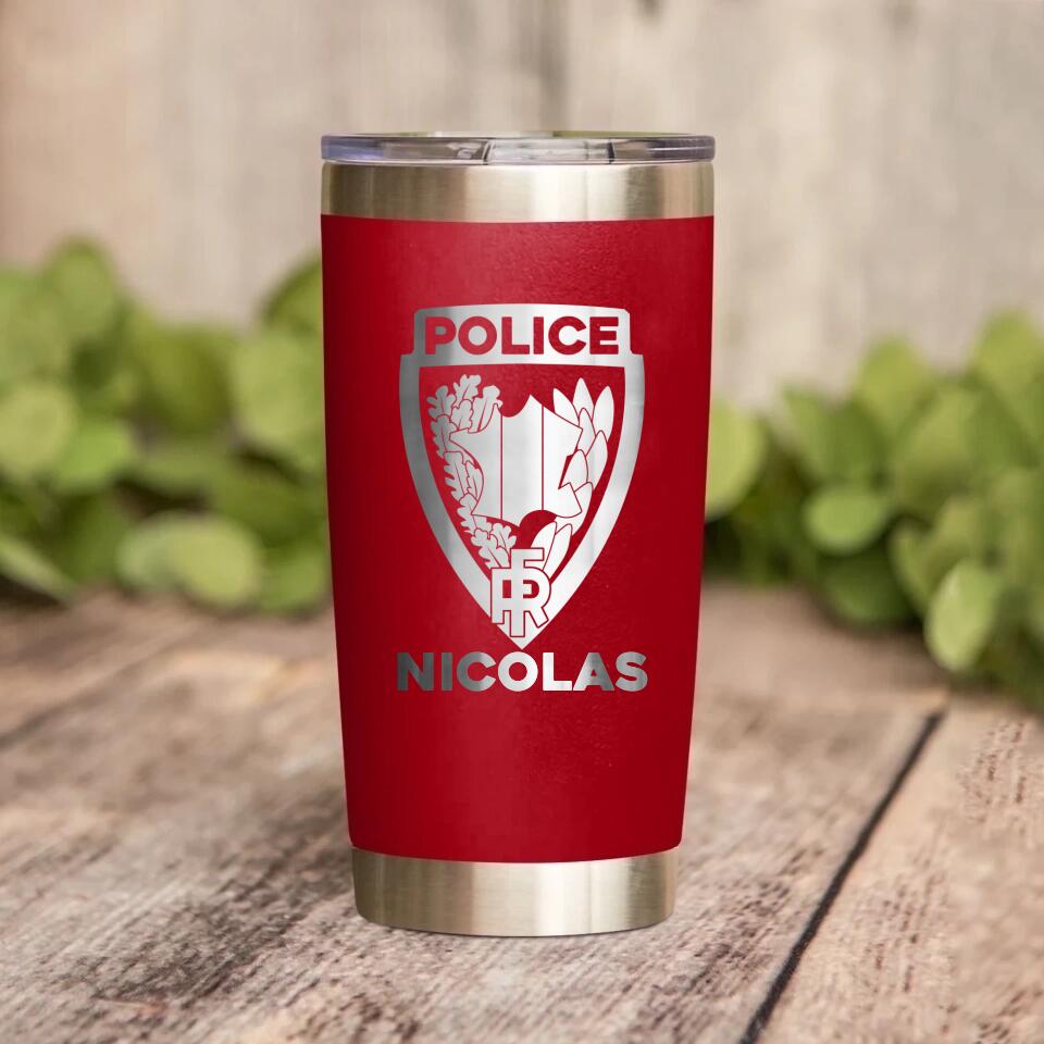 Personalized French Police With Name Laser Tumbler Printed QTDT1212