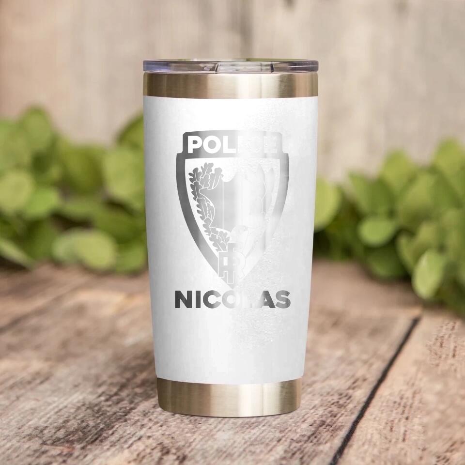 Personalized French Police With Name Laser Tumbler Printed QTDT1212