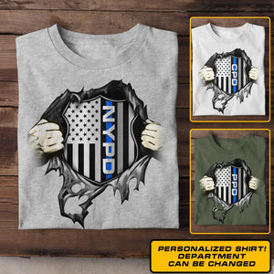 Personalized US Police Department Tshirt Printed QTDT1312