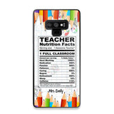 Personalized Teacher Nutrition Facts Phonecase Printed 22DEC-DT19