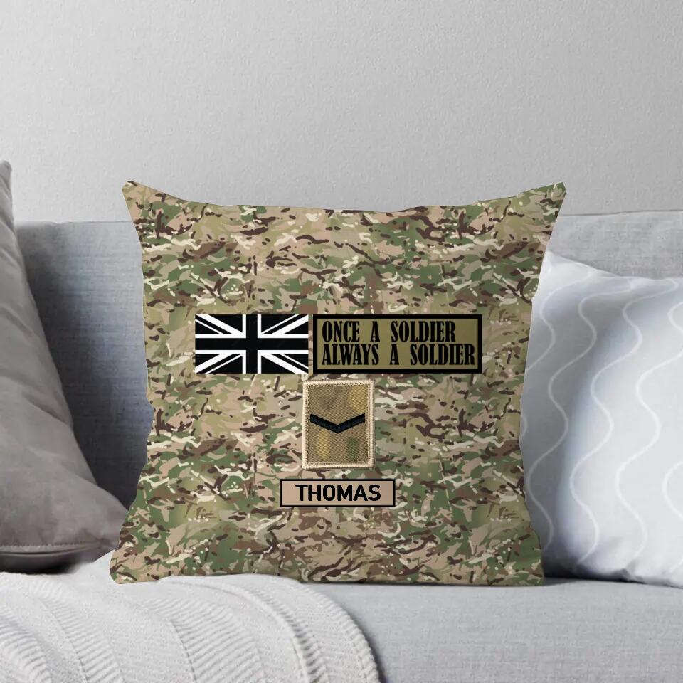 Personalized Once A Soldier Always A Soldier UK Veterans/Soldier Camo Pillow Printed 22DEC-HY19