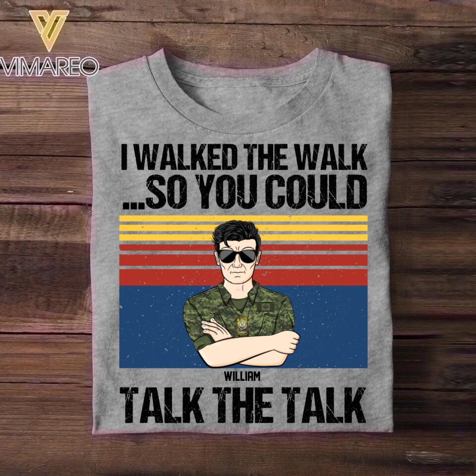 Personalized I Walked The Walk So You Could Talk The Talk Canadian Rank Camo Tshirt Printed 22DEC-HQ21