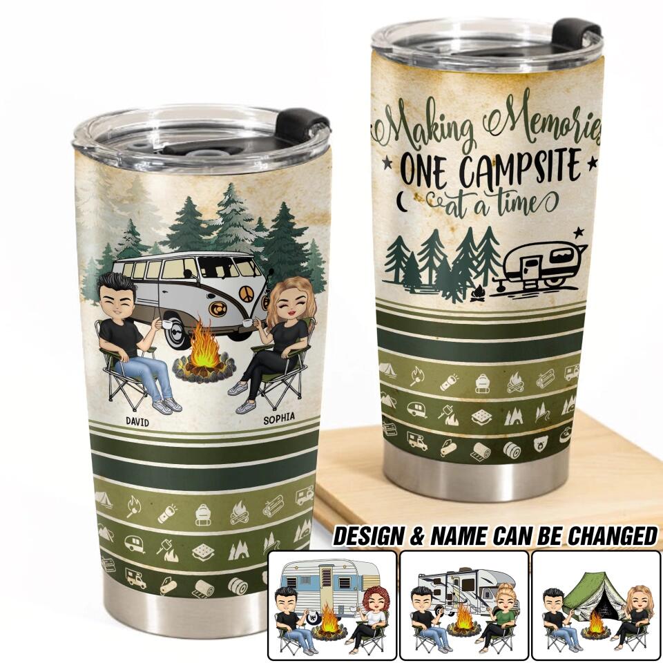 Personalized Couple Making Memories One Campsite At A Time Tumbler Printed PNDT2412
