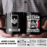 Personalized I Am A Grumpy Old Canadian Veteran My Level Of Sarcasm Depends On Your Level Of Stupidity Rank Black Mug Printed QTHQ2412