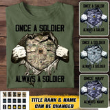 Personalized UK Soldier/ Veteran / Navy Or Sailor Once A Soldier Always A Soldier Tshirt Printed 22DEC-HQ26