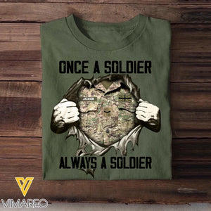 Personalized UK Soldier/ Veteran / Navy Or Sailor Once A Soldier Always A Soldier Tshirt Printed 22DEC-HQ26