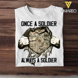 Personalized UK Soldier/ Veteran / Navy Or Sailor Once A Soldier Always A Soldier Tshirt Printed 22DEC-HQ26