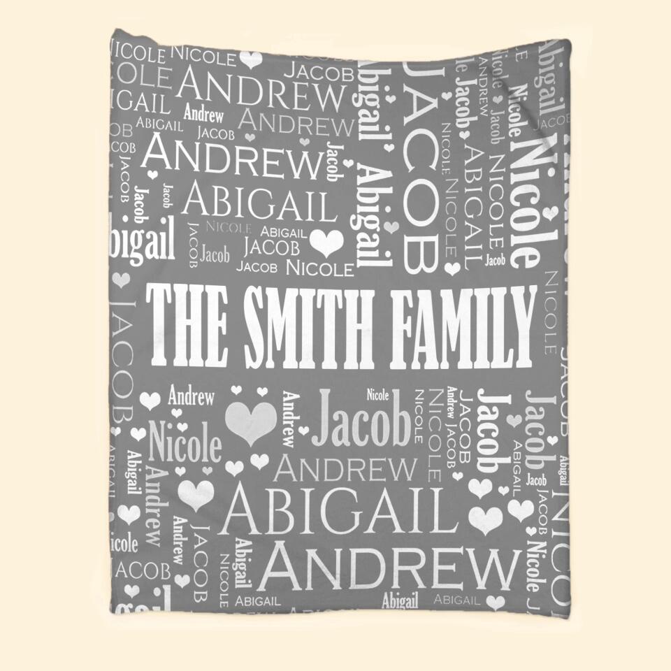 Personalized Family Name Quilt Blanket Printed QTHQ2712