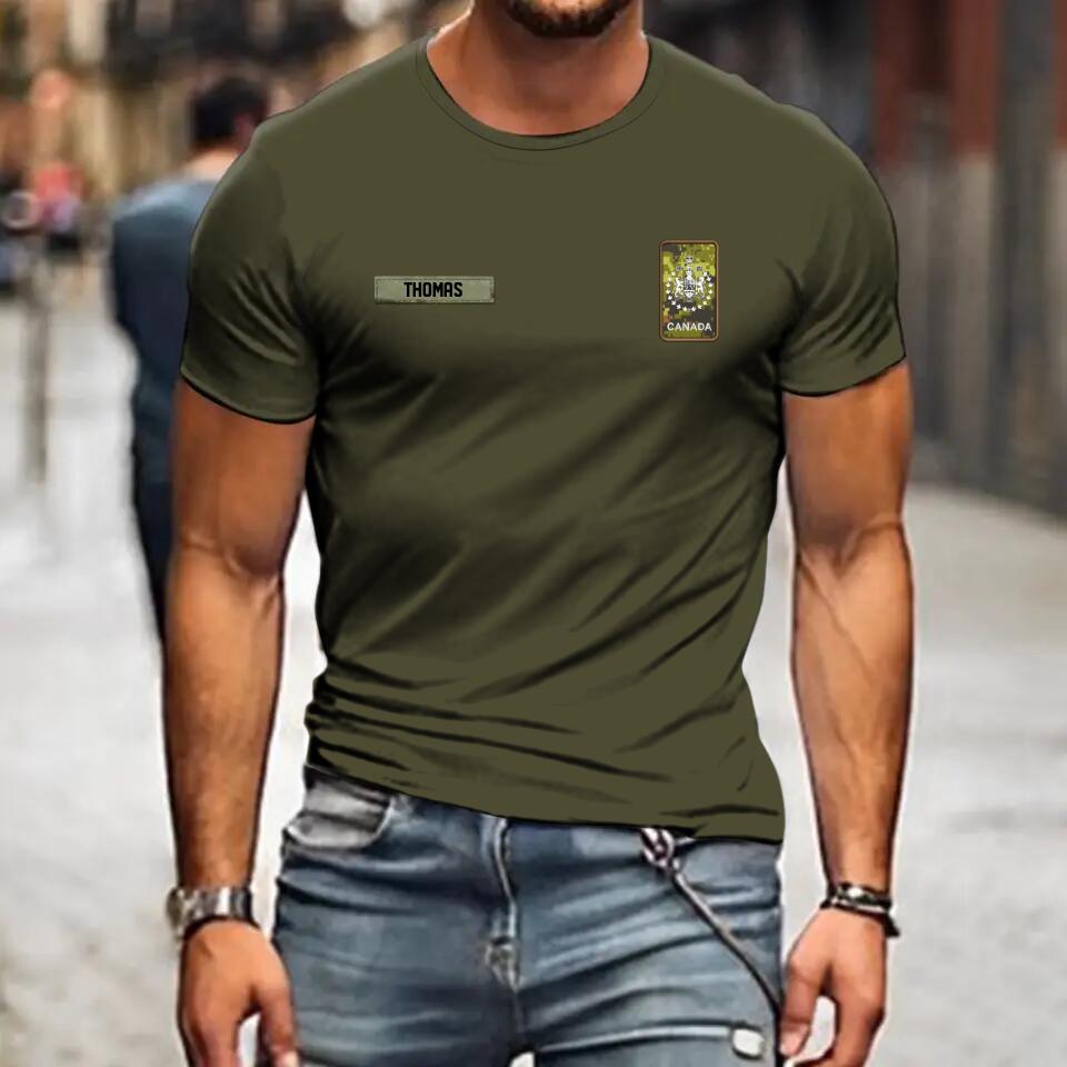 Personalized Canadian Veteran/Soldier Camo 3D Printed Tshirt 22DEC-DT28