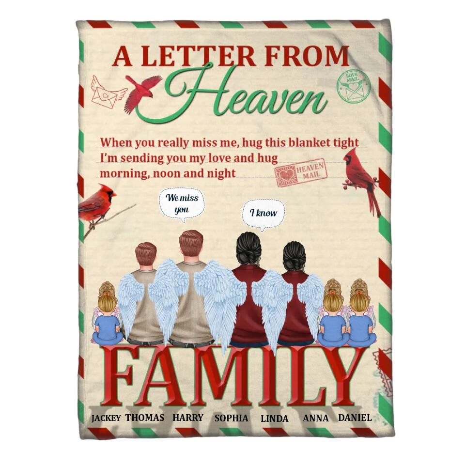 Personalized A Letter From Heaven Memorial Person Family Gifts Quilt Blanket Printed PNDT2812