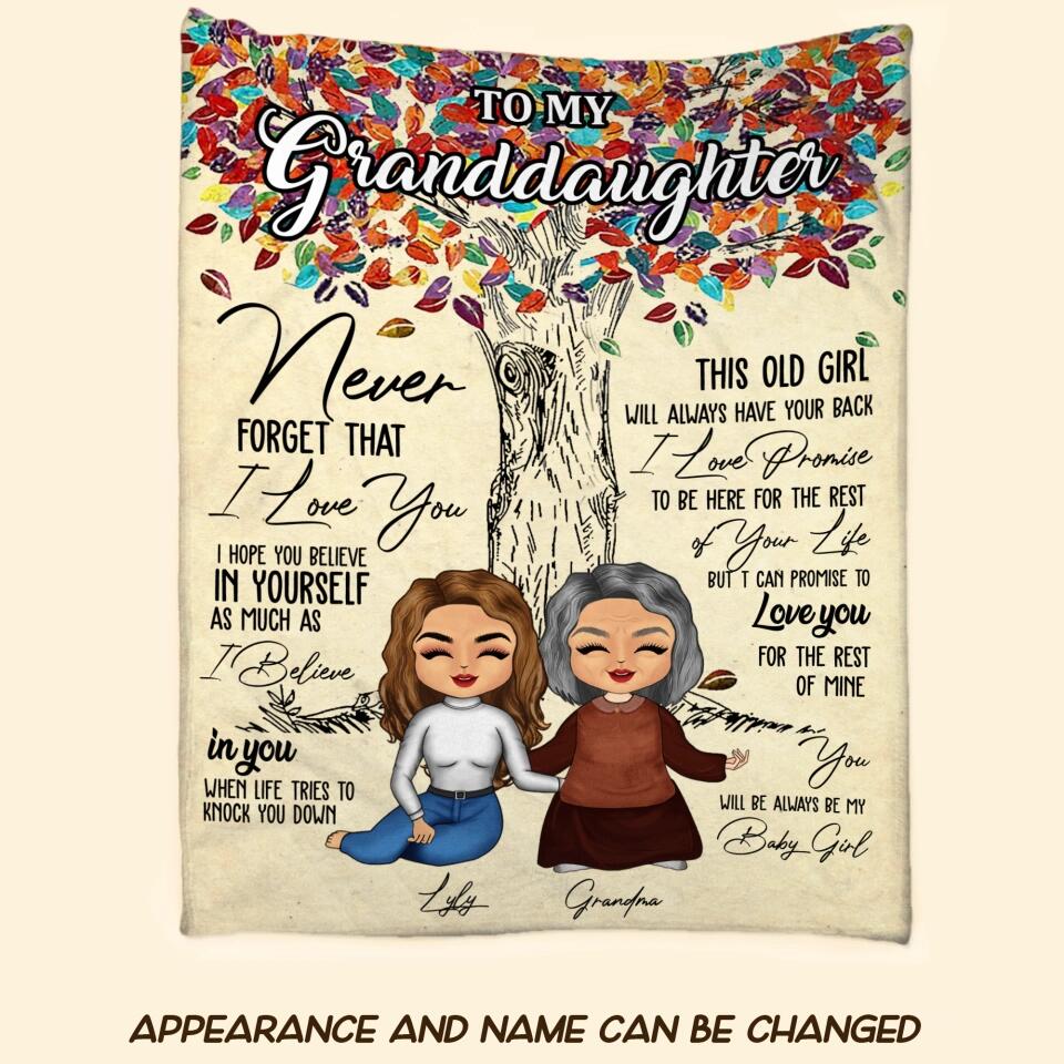 Personalized To My Granddaughter Love You Quilt Blanket Printed PNDT2812