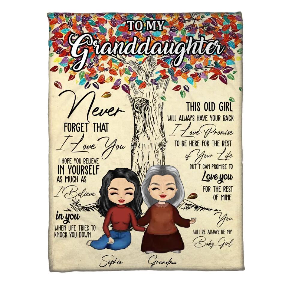 Personalized To My Granddaughter Love You Quilt Blanket Printed PNDT2812