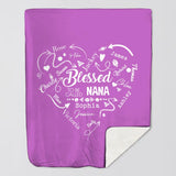 Personalized Blessed To Be Called Grandma Gigi Mommy Aunt Your Own Title  Kid Name Quilt Blanket Printed QTDT2912