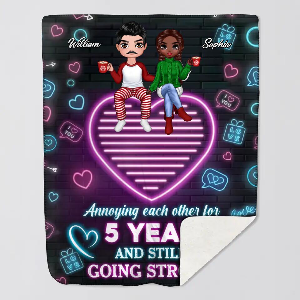 Personalized Annoying Each Other For Years And Still Going Strong  Quilt Blanket Printed PNHQ05