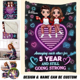 Personalized Annoying Each Other For Years And Still Going Strong  Quilt Blanket Printed PNHQ05