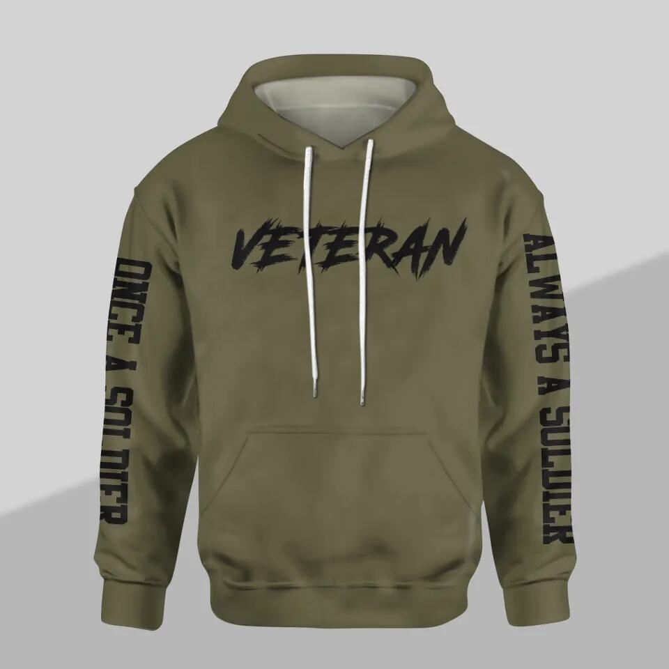 Personalized I Am A Swiss Veteran I Would Put The Uniform Back On Once A Soldier Always A Soldier Rank Hoodie Or Sweatpant 3D Printed 23JAN-HQ10