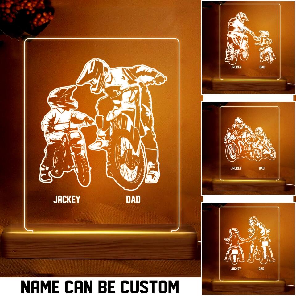 Personalized Like Father Like Son Motor Cross Led Lamp Printed 23JAN-HQ12