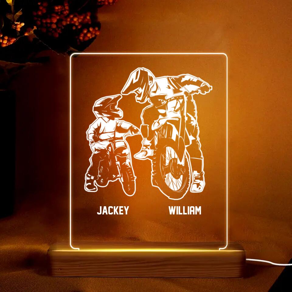 Personalized Like Father Like Son Motor Cross Led Lamp Printed 23JAN-HQ12