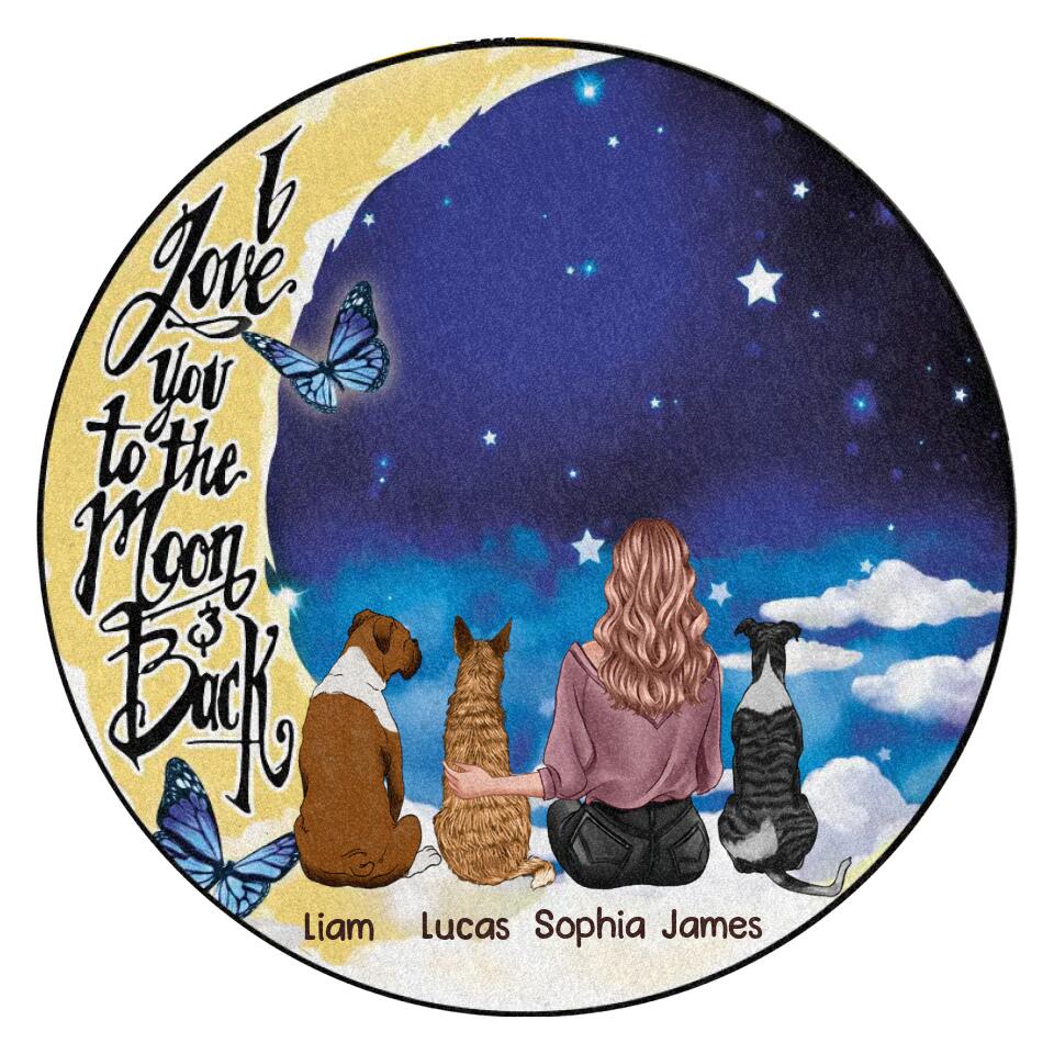 Personalized I Love You To The Moon And Back Dog Lovers Rug Printed 23JAN-VD12