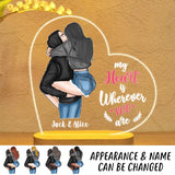 Personalized My Heart Is Wherever You Are Couple Led Lamp Printed QTVD1301