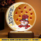 Personalized I Love You To The Moon & Back Snowman Kid Name Led Lamp Printed PNHQ1601