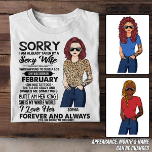 Personalized Taken By A February Sexy Wife  Tshirt Printed PNDT1601