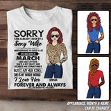 Personalized Taken By A March Sexy Wife  Tshirt Printed PNDT1601