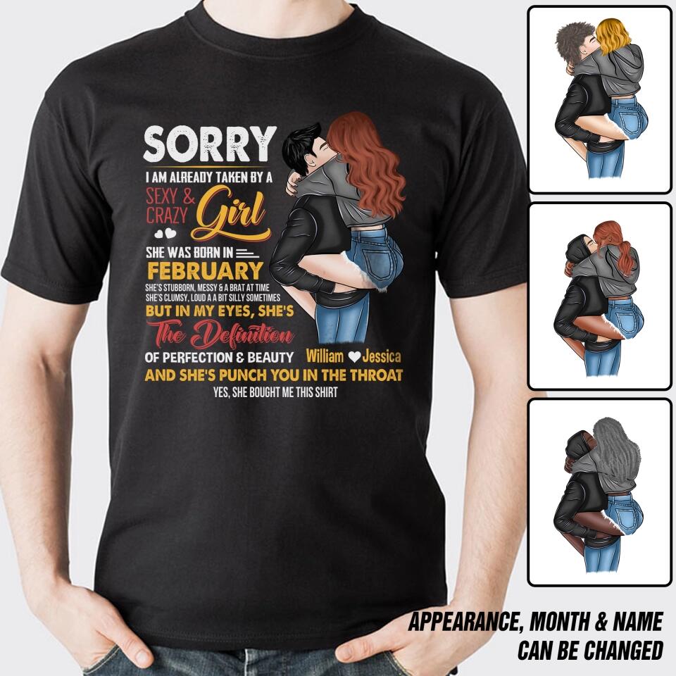 Personalized Taken By A February Sexy And Crazy Girl Tshirt Printed PNDT1601