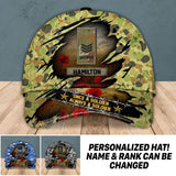 Personalized Australian Soldier/ Veteran Rank Camo Peaked Cap 3D Printed QTHQ180123