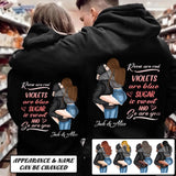 Roses are red Violets are blue Sugar is sweet & son are you Personalized Couple Hoodie printed QTVD2901
