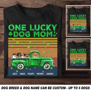 Personalized One Lucky Dog Mom Tshirt Printed 23JAN-HQ31