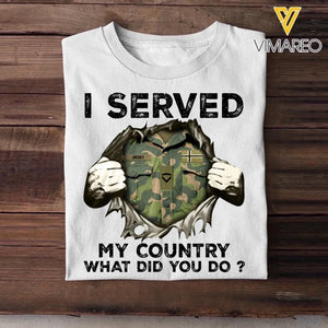 Personalized Norwegian Soldier/ Veteran I Served My Country What Did You Do Printed Tshirts 23JAN-HQ31
