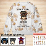 Personalized Flowers & April Girl Sweat Shirt Printed QTDT0102
