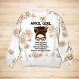 Personalized Flowers & April Girl Sweat Shirt Printed QTDT0102