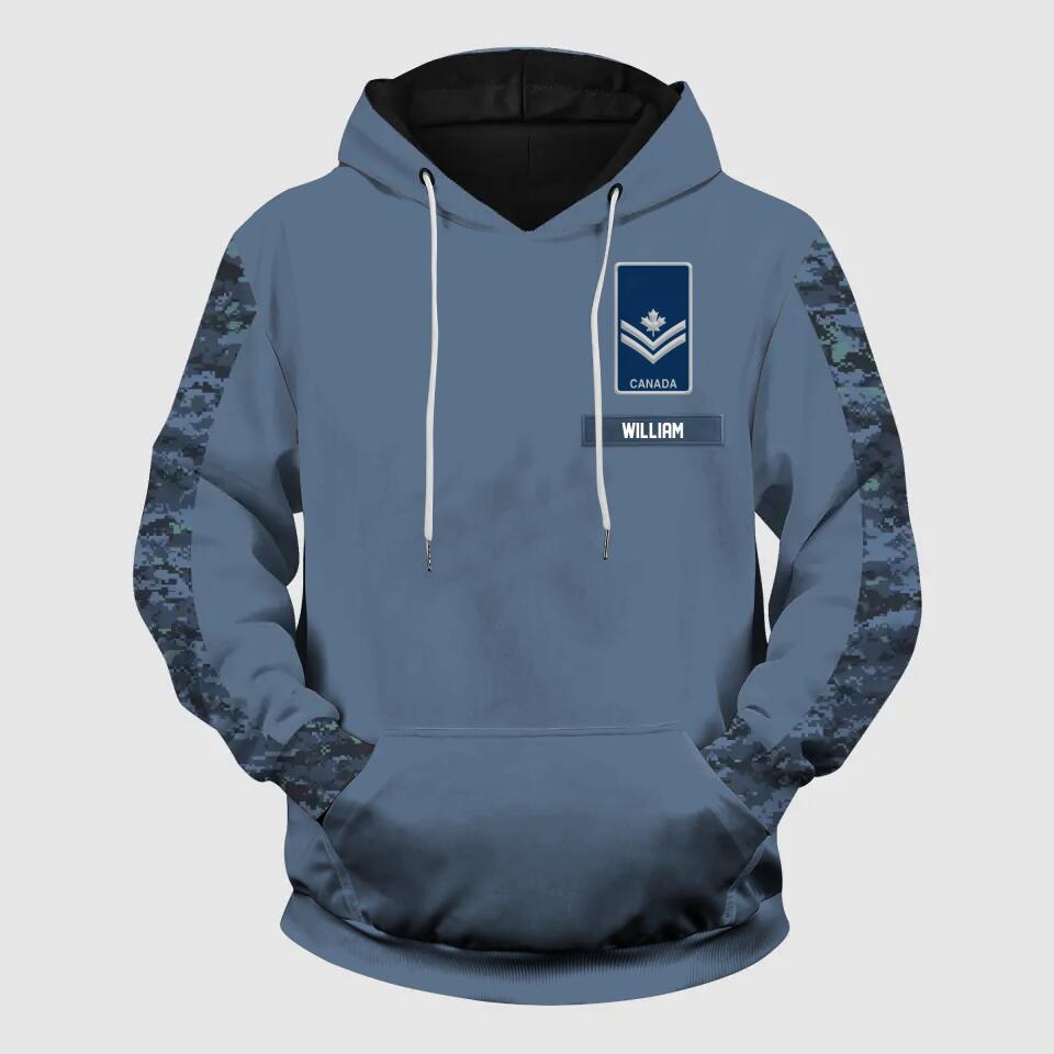 Personalized Canadian Solider/ Veteran With Name and Rank or Flag Camo Hoodie 3D Printed QTHQ0402
