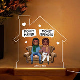 Personalized Money Maker Money Spender Couple Led Lamp Printed PNVD0602