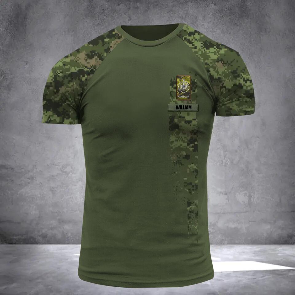 Personalized I Am A Canadian Grumpy Veteran I Fix Stupid Name and Rank Camo Hoodie 3D Printed QTDT0702
