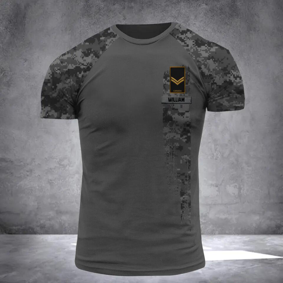 Personalized I Am A Canadian Grumpy Veteran I Fix Stupid Name and Rank Camo Hoodie 3D Printed QTDT0702
