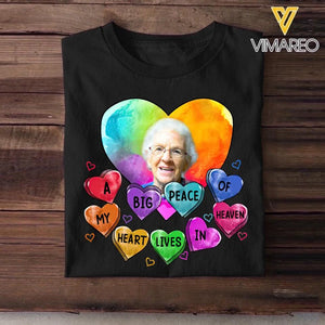 Personalized Your Memorial Grandma Image A Big Peace Of My Heart Lives In Heaven Tshirt Printed 23FEB-DT09