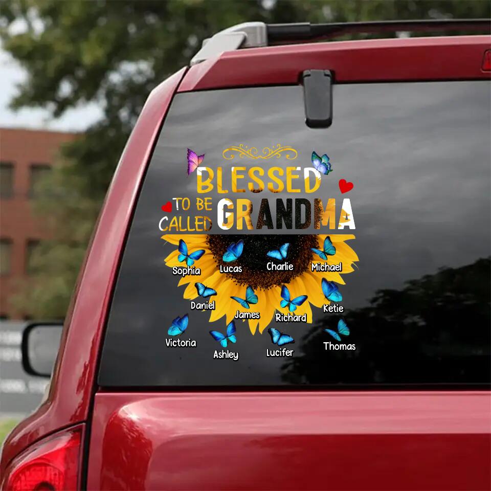 Personalized Blessed To Be Called Grandma Kid Name Decal Printed 23FEB-VD09