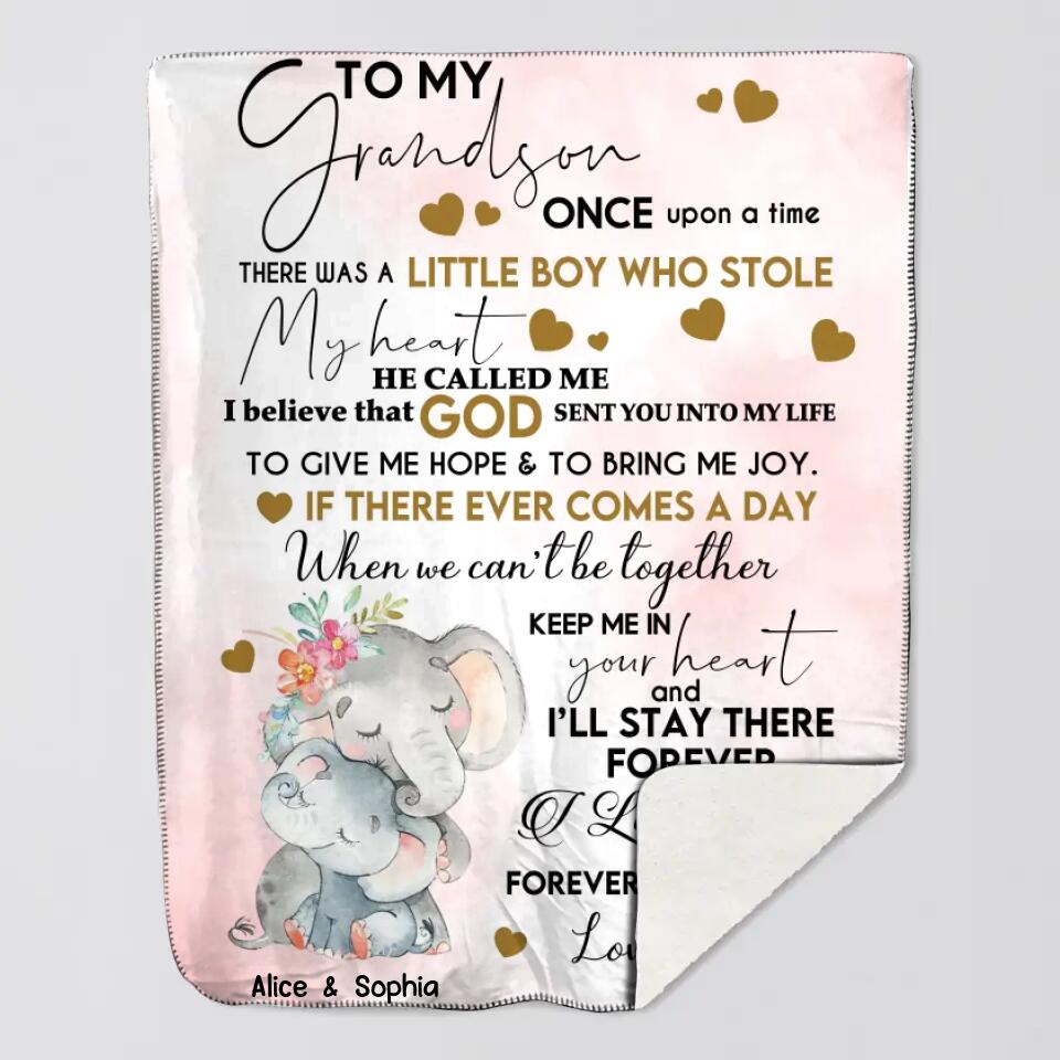 Personalized To my grandson, granddaughter Sherpa Fleece Blanket Printed QTVD1002