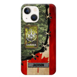 Personalized Canadian Soldier/ Veteran Rank Camo Flag Phonecase Printed 23FEB-DT09