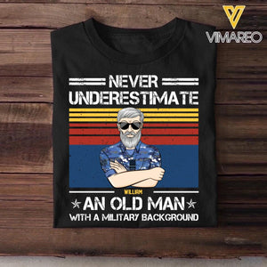 Personalized Never Underestimate An Old Man With A Military Background Australian Veteran/Soldier Tshirt Printed 23FEB-HQ13