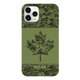 Personalized Canadian Army Camo  Phonecase DMVQ1603