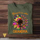 Personalized Blessed To Be Called Grandma Sunflower & Kid's Name T-shirt Printed PNHQ1602