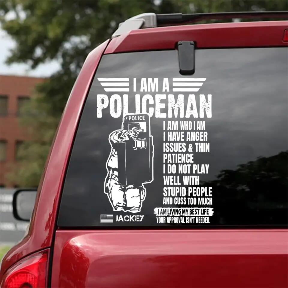 Personalized I Am A Policeman I Am Who I Am Decal Printed QTHQ2702